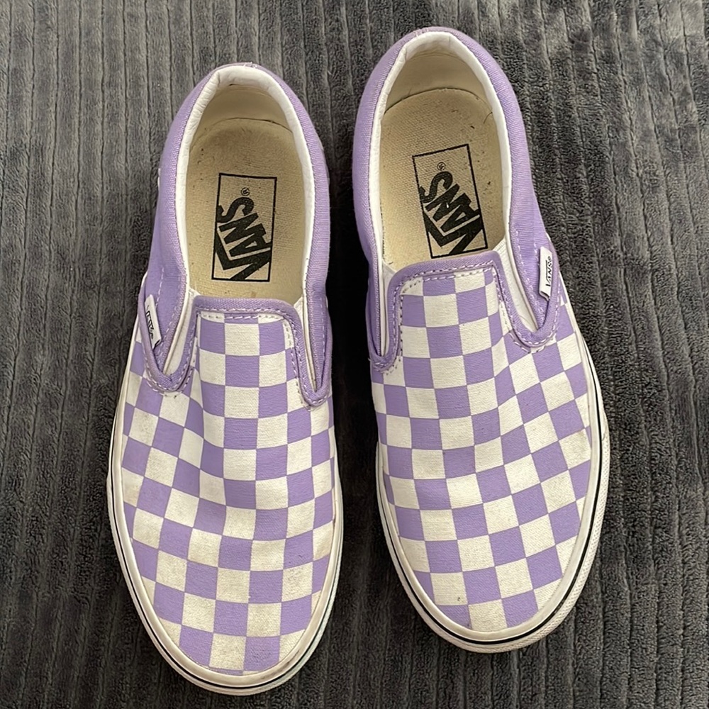 Purple checkered vans